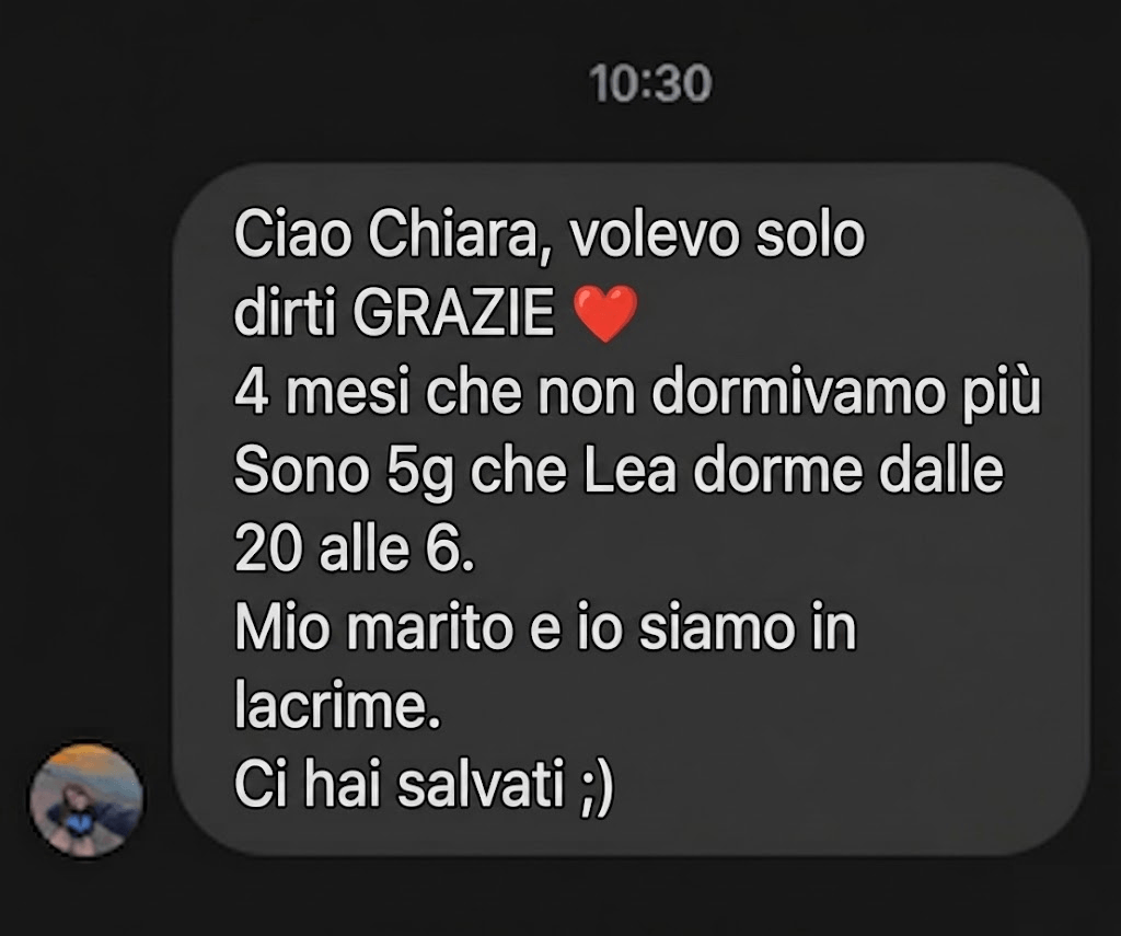 Messaggio di ringraziamento di una mamma