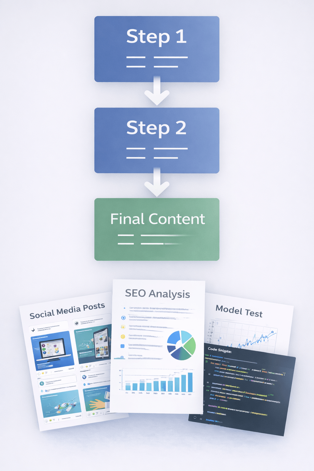 Text chaining flow from Step 1 to Final Content