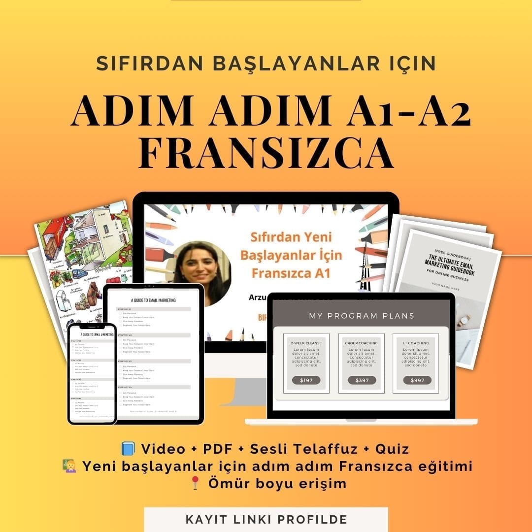🌟 ADIM ADIM A1–A2 FRANSIZCA EĞİTİM SETİ