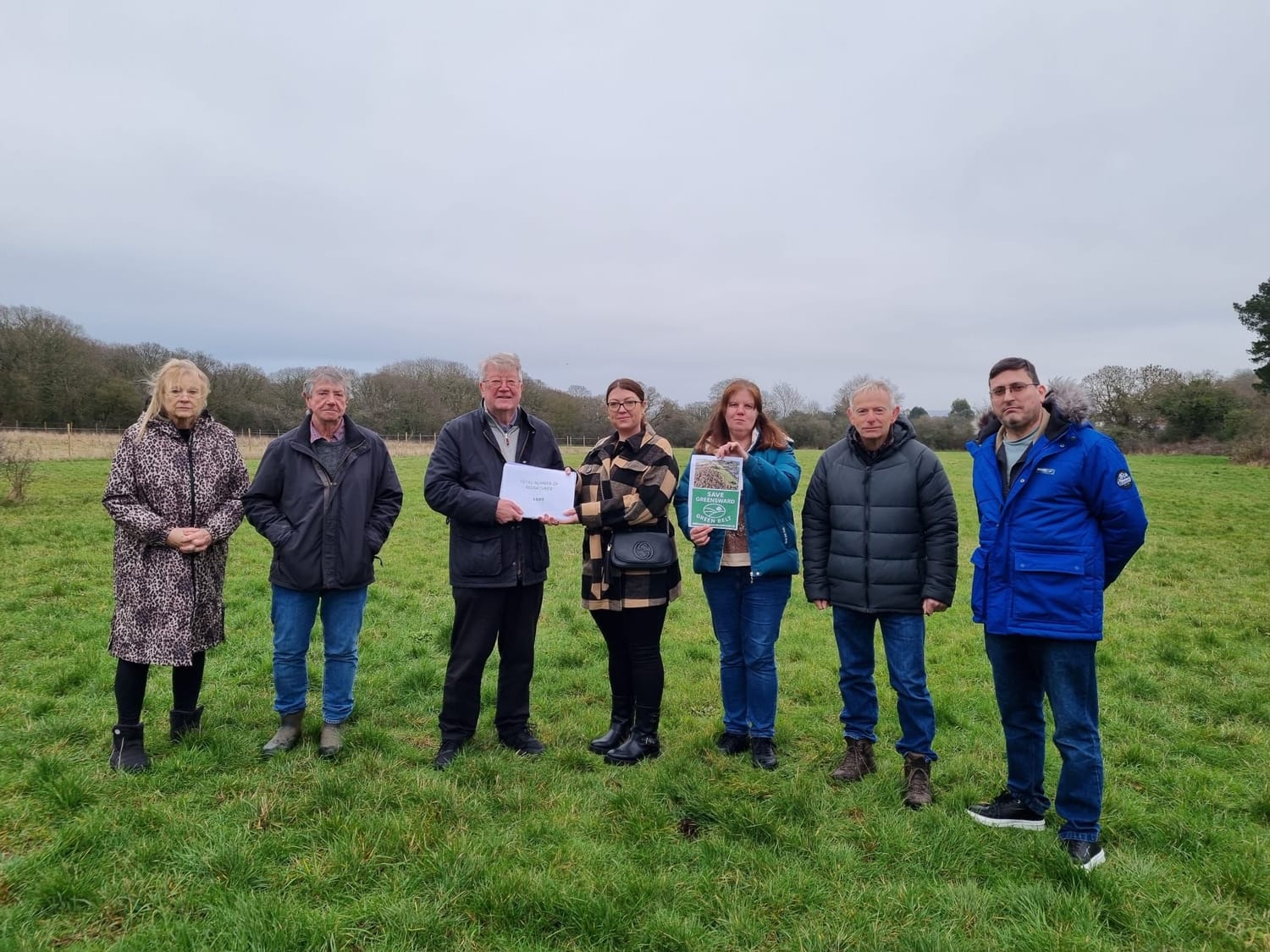 Campaigners handing the petition to Councillor Belton