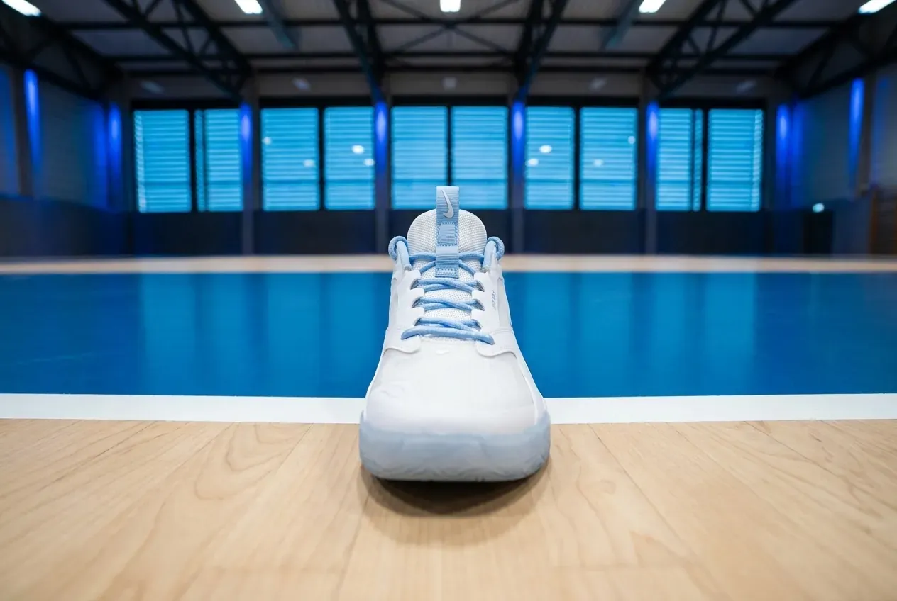 Nike Air Zoom Hyperace 3 Volleyballschuh frontal auf dem Hallenboden