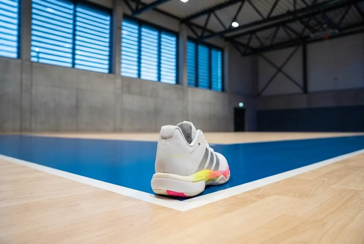Adidas Crazyflight 7 von hinten, Fersenkappe und Rückfußstabilität