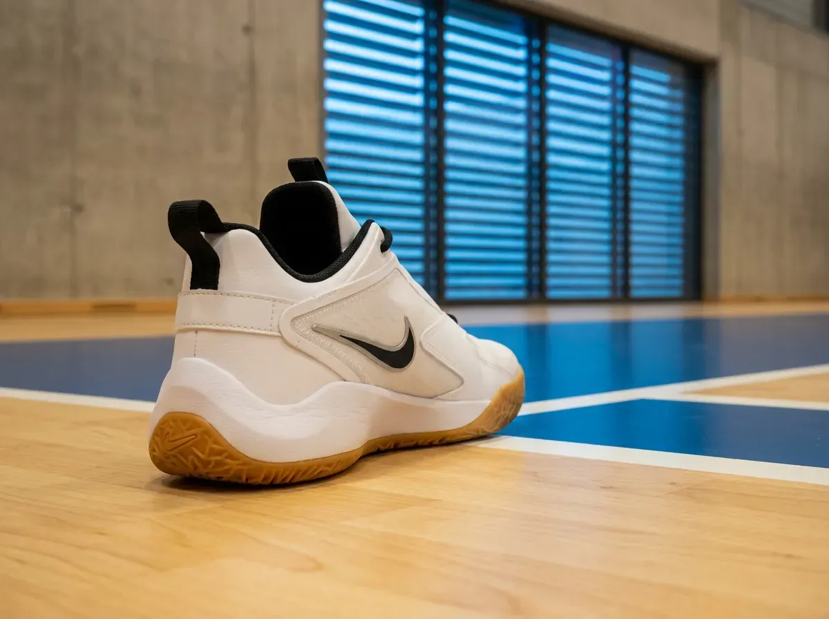 Nike Air Zoom Hyperace 3 Volleyballschuh von hinten mit Blick auf die Fersenkappe