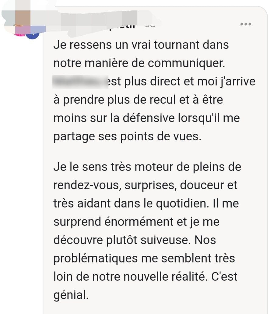Message : un vrai tournant dans notre manière de communiquer, je suis moins sur la défensive