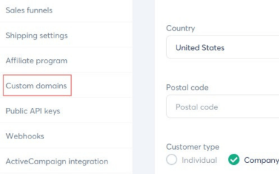 Click custom domain in Systeme io