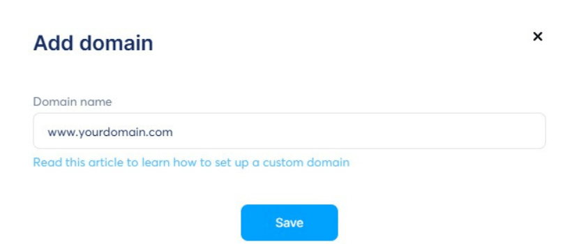 Click the Add Domain button Systeme IO