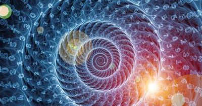 Spirale de chiffres lumineux, symbole des cycles en numérologie