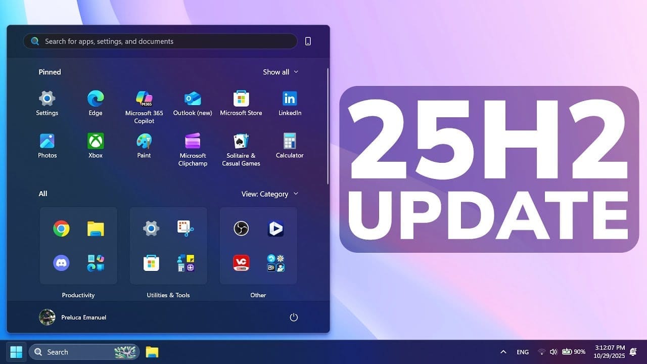 Windows 11 Gets Major Redesign: New Start Menu, Smarter Features & More in 25H2 Update