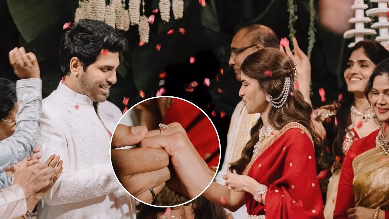 Allu Sirish and Nayanika’s Intimate Engagement: A Dreamy Celebration of Love Amidst Rain and Glamour