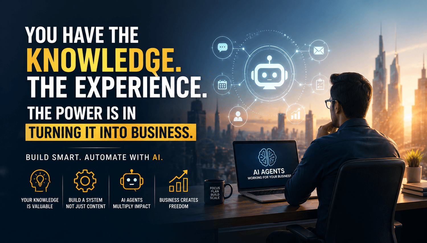 Learn why AI Agents work best after business clarity. Turn your knowledge and experience into a profitable digital coaching business first.