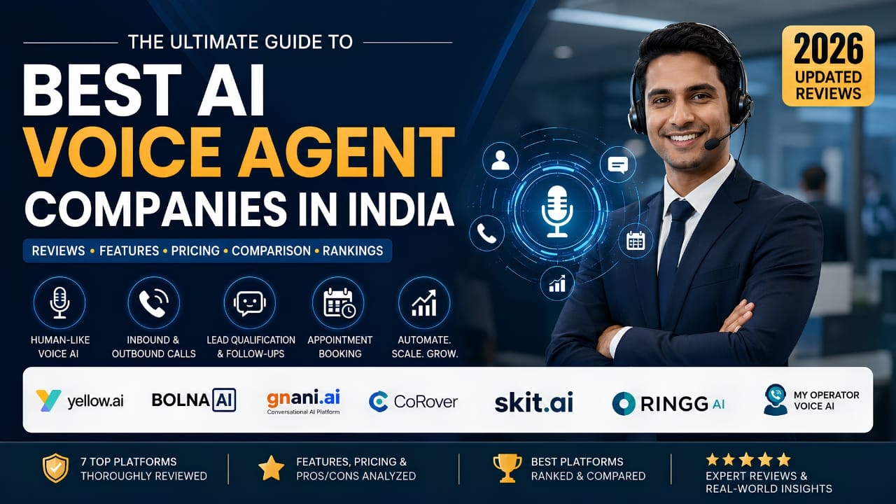 Top 10 AI Voice Agent Companies in India 2026: Pricing, Features, Pros, Cons & Expert Ratings