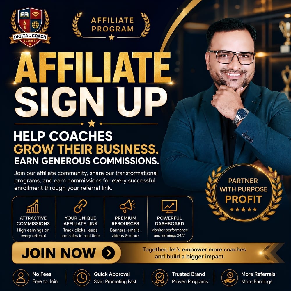 Affiliate Sign Up Coach Sunil Chaudhary Help Coaches Grow Their Business Earn Generous Commissions