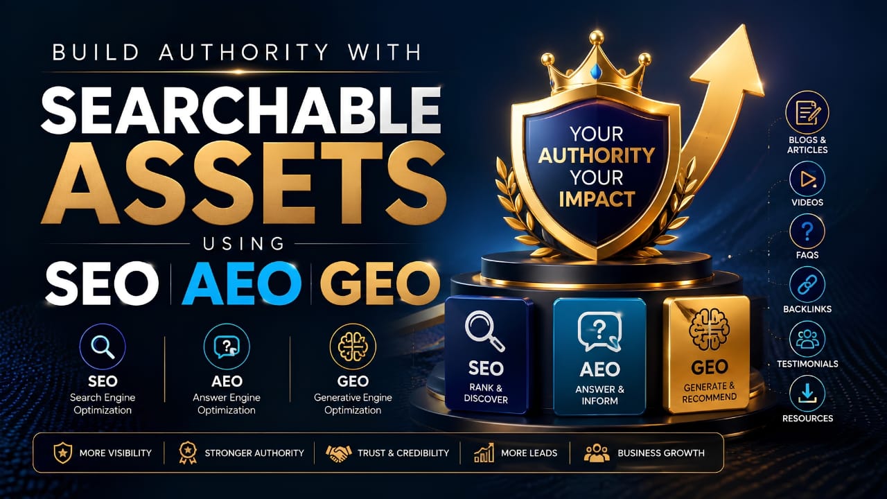 Build Authority With Searchable Assets Using SEO AEO GEO