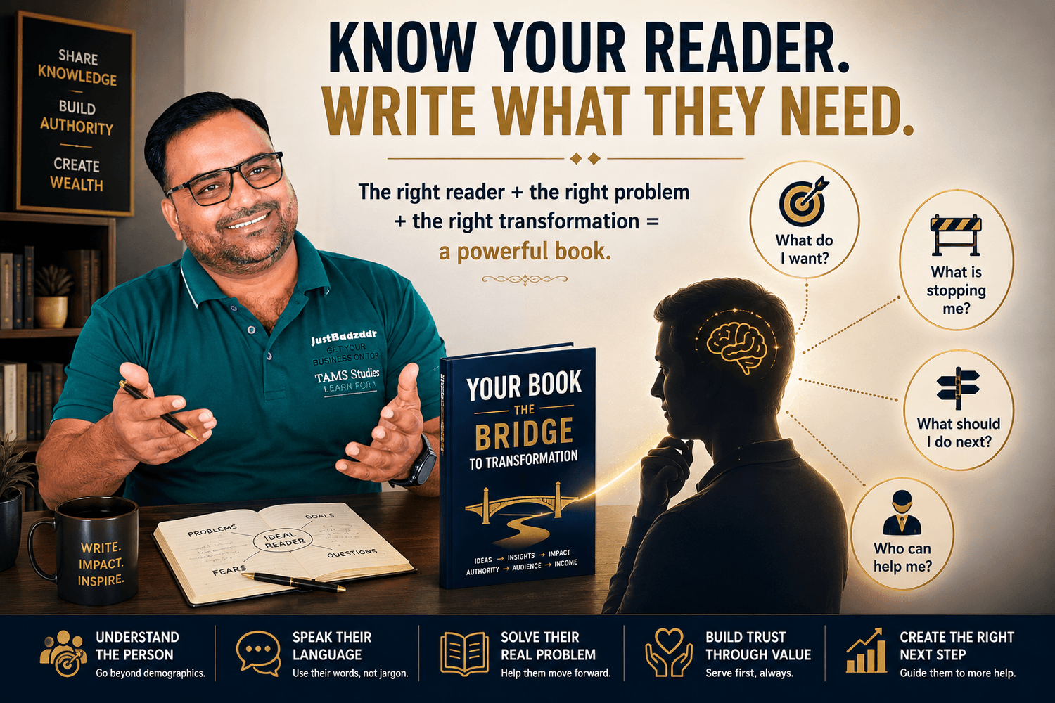 How authors can understand their ideal reader, solve real problems and write a book that creates transformation