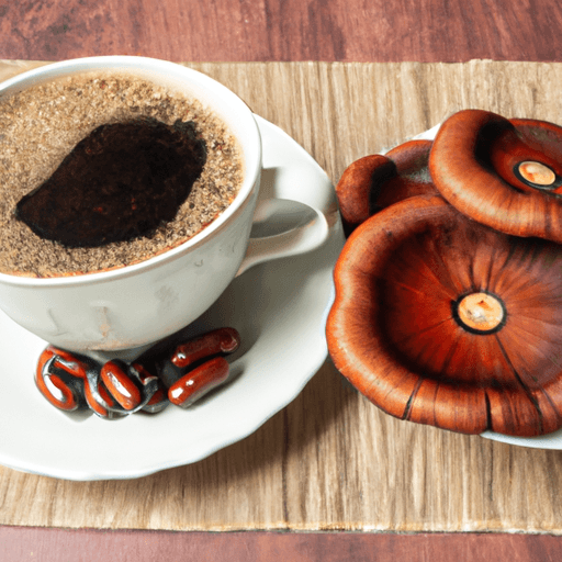 el café con ganoderma lucidum, un hongo medicinal originario del sureste asiático usado tradicionalmente como remedio herbal para tratar diversas dolencias.