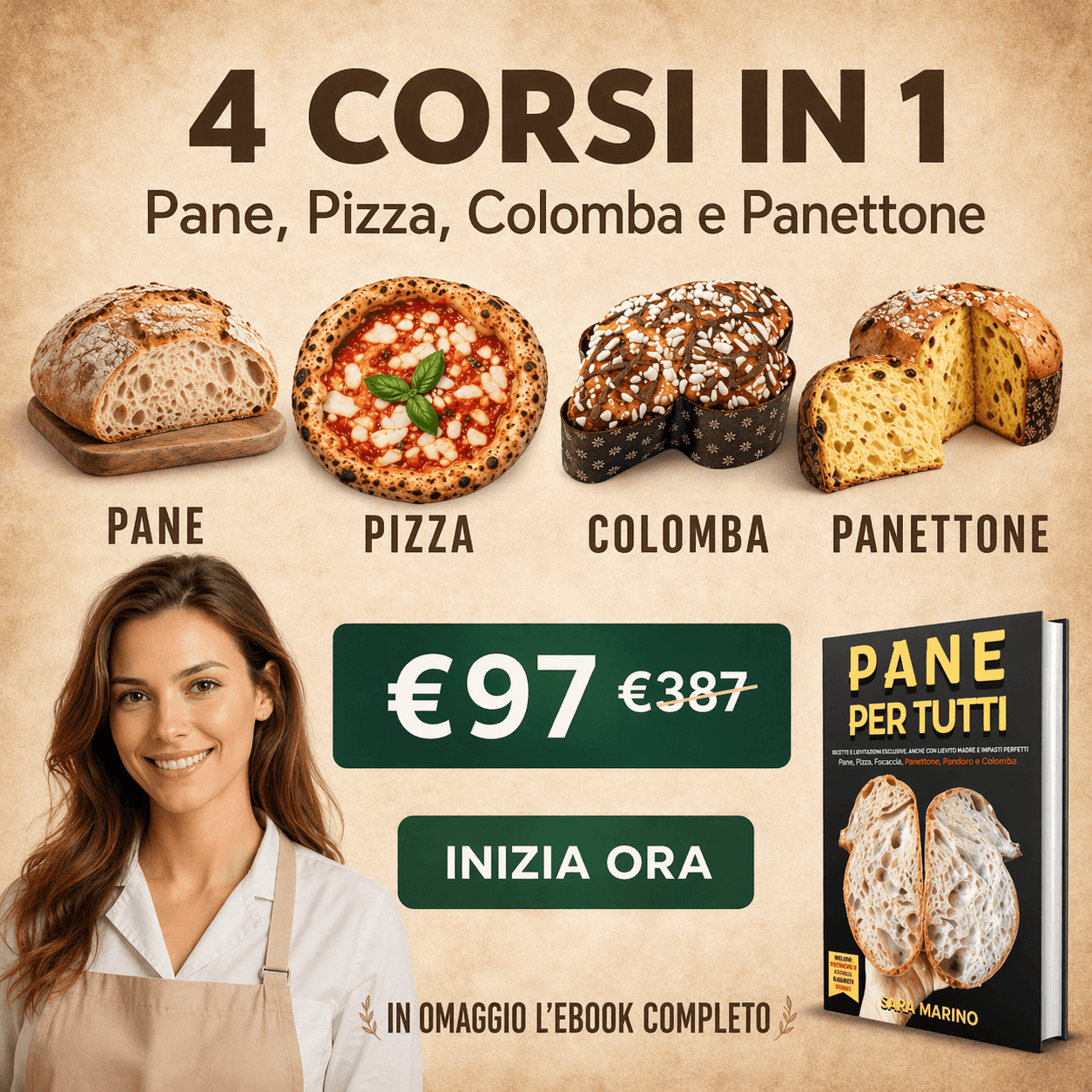 Bundle completo 4 in 1 pane pizza panettone colomba