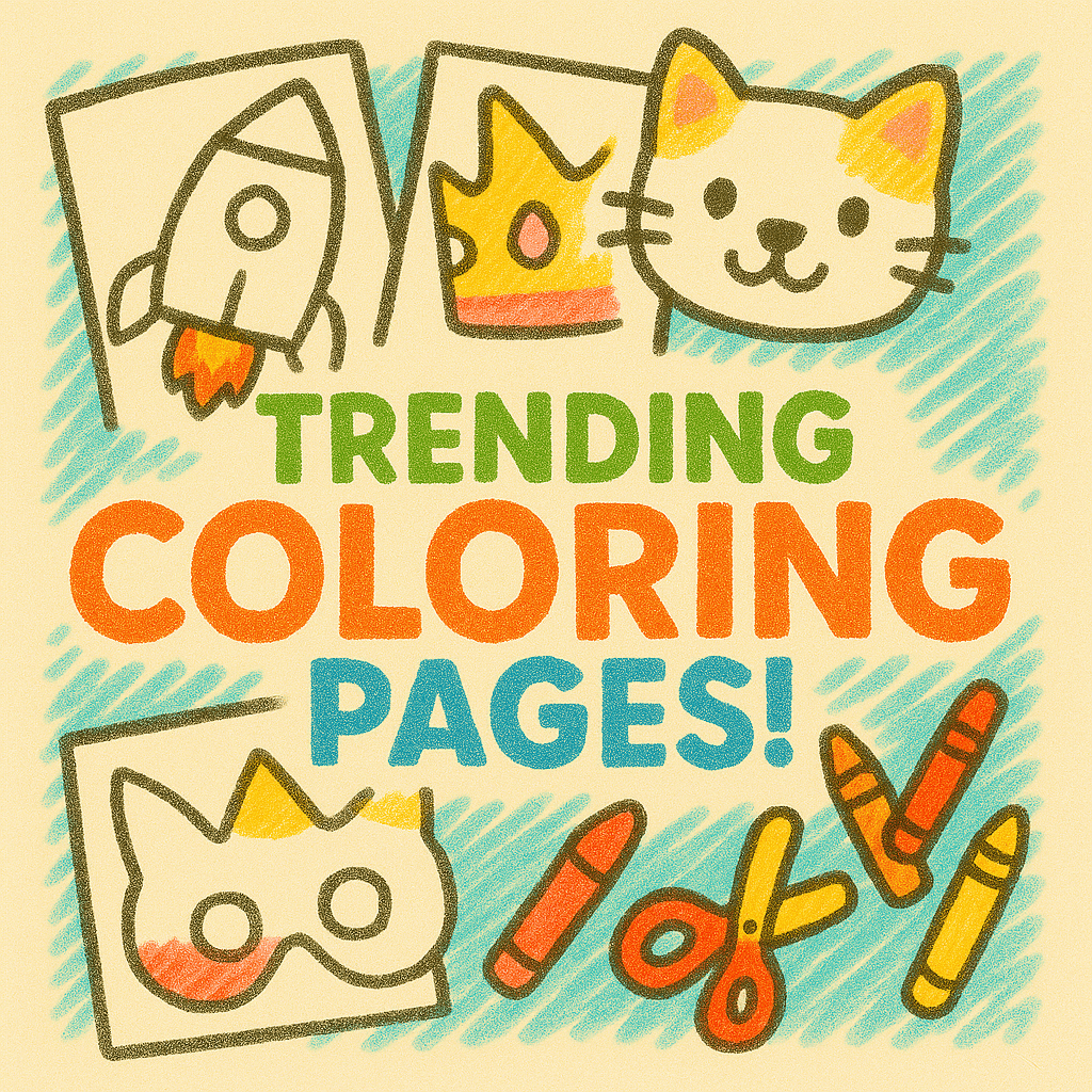Check out what’s trending now—our most popular free printable coloring pages include a smiling dinosaur, an adorable orange kitten, a vibrant rainbow, and a princess with her rocket!