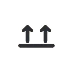 two upward chevrons above a short horizontal bar