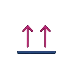 two upward chevrons above a short horizontal bar