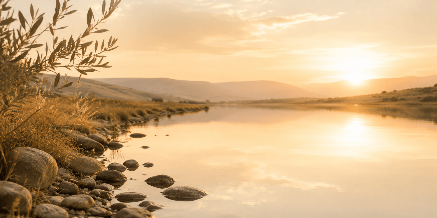 Still waters at golden hour