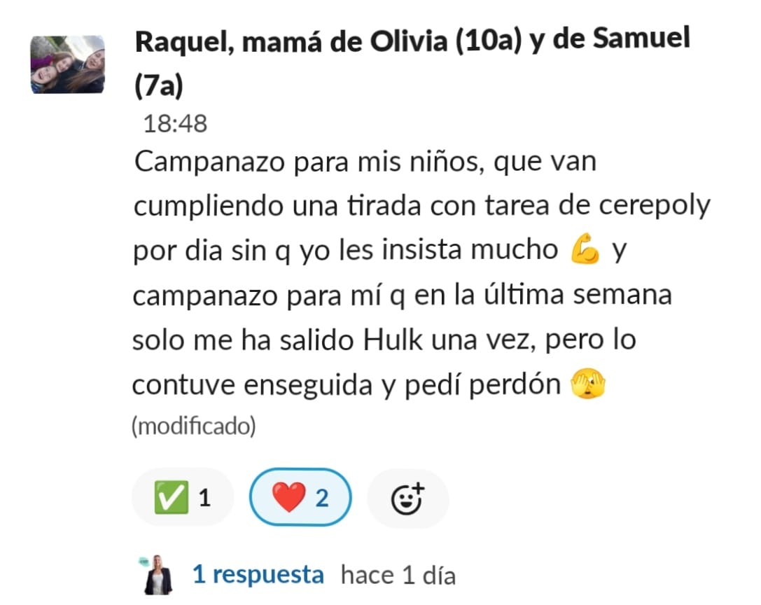 Mensaje de una familia de Cerebritos