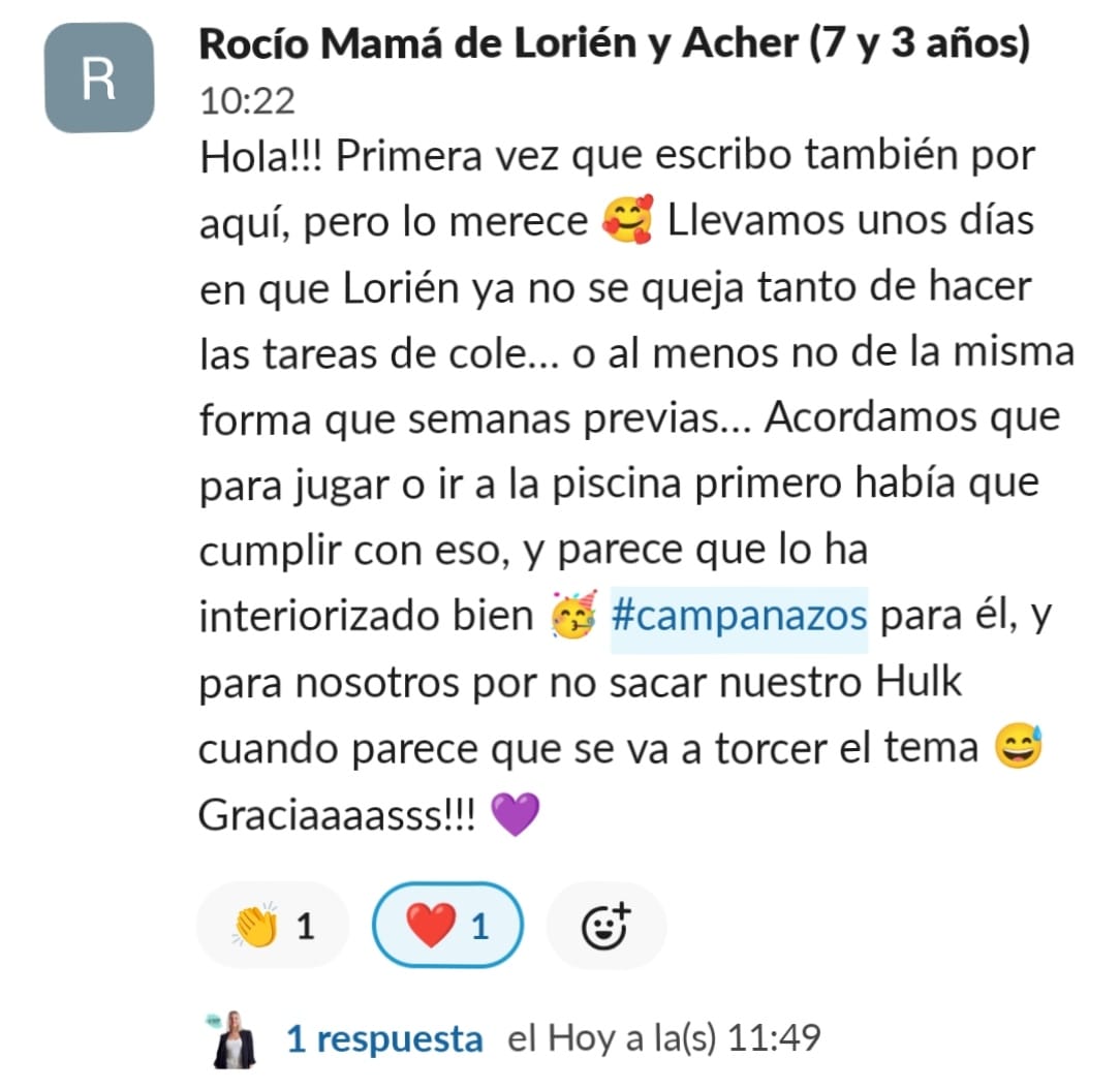 Mensaje de una familia de Cerebritos