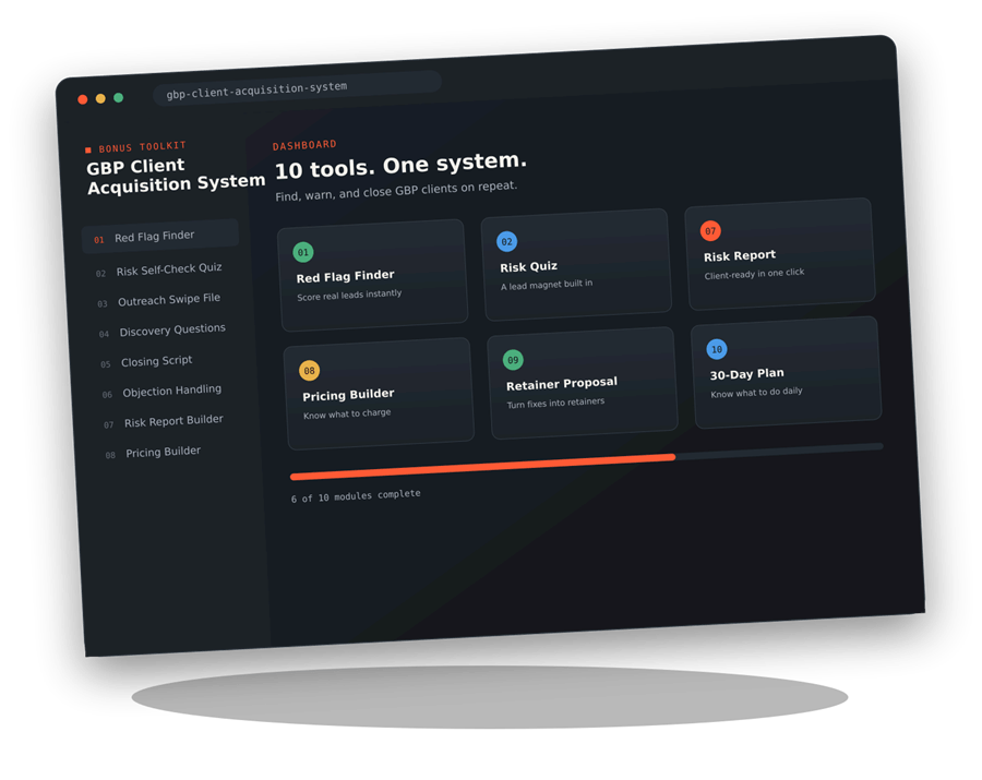 GBP Client Acquisition System dashboard preview