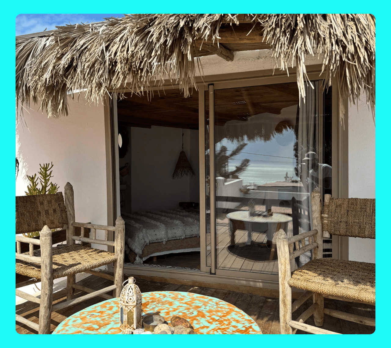 terrace of the seaview suite in the surf house maroc