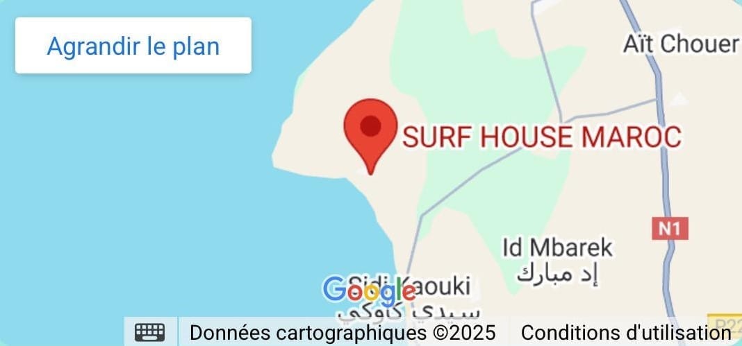 the localisation of the surfhouse maroc