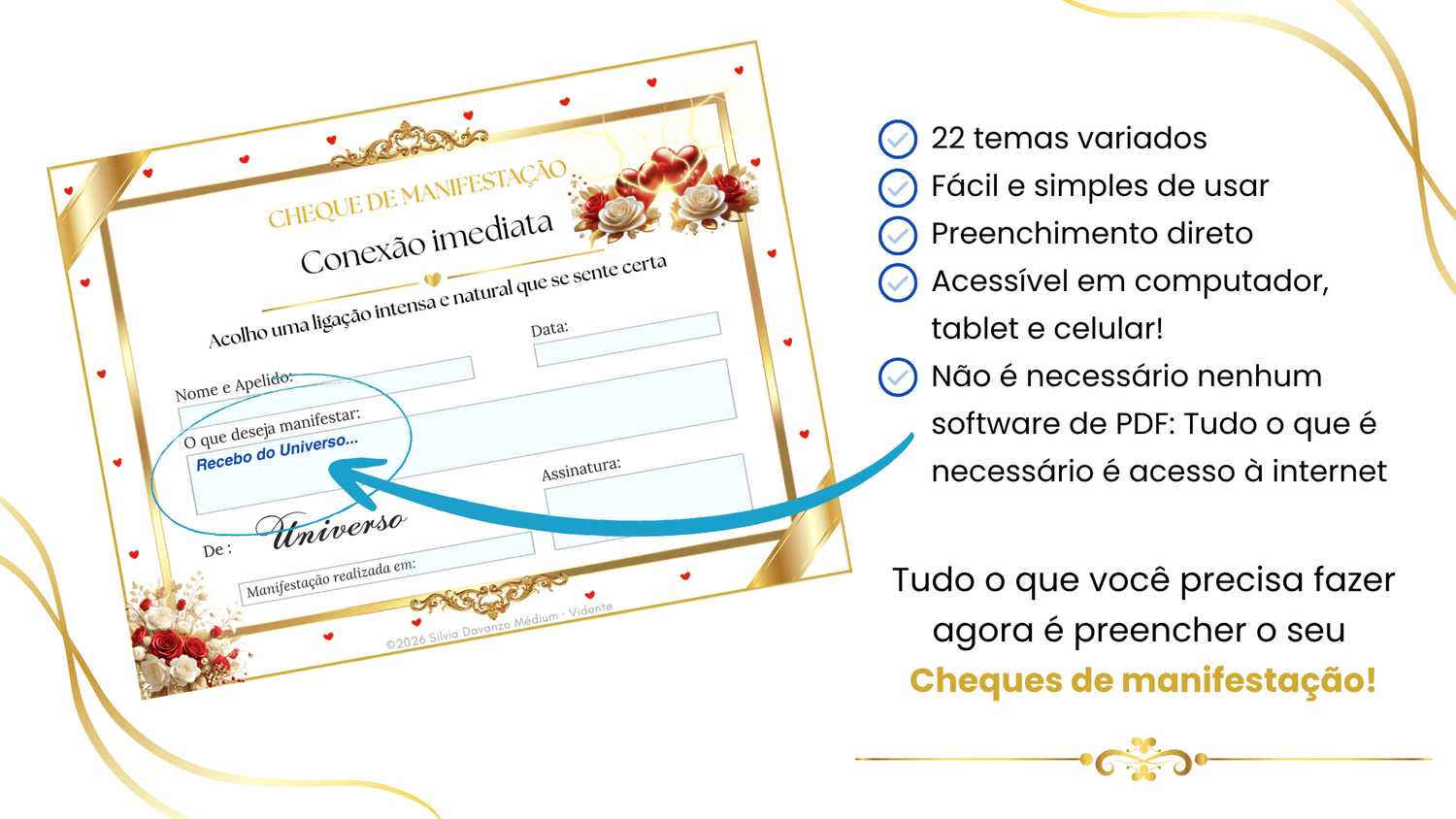 Pré-visualização — 22 Cheques de Manifestação Amor