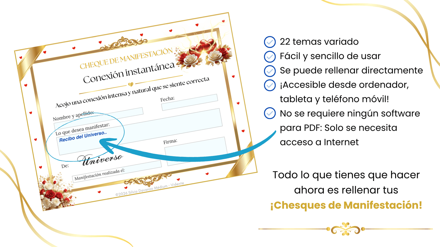 Vista previa — 22 Cheques de Manifestación Amor