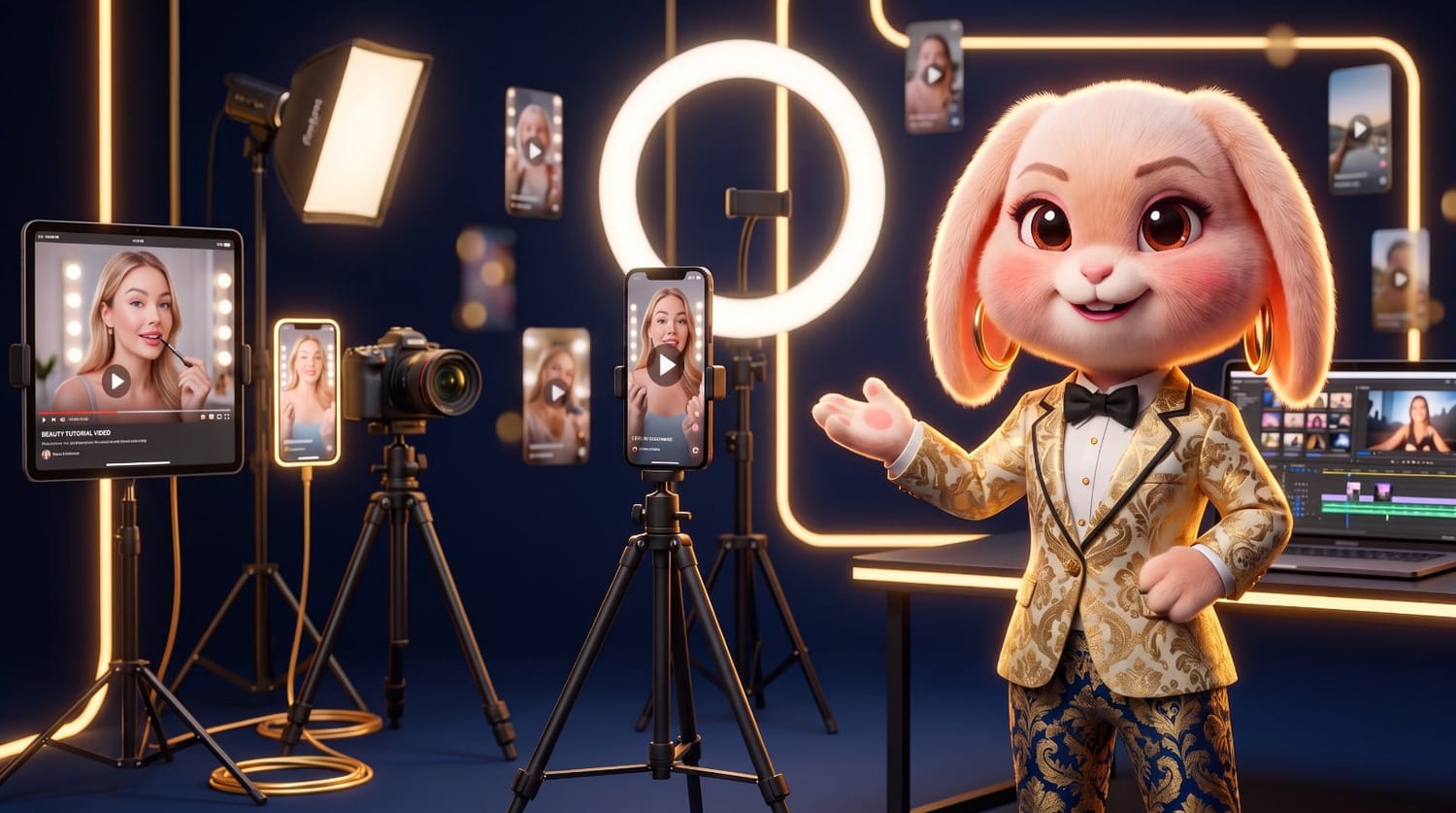 Cinna Bunny presenting done-for-you AI character content