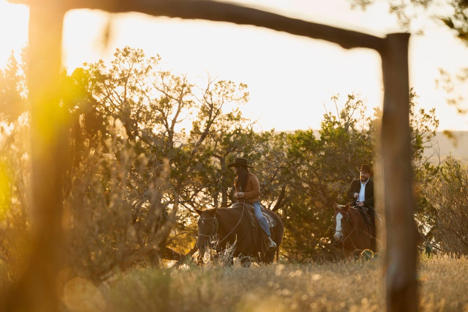 Trail ride at sunset