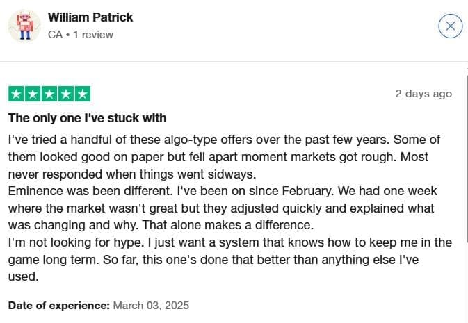 eminence_pro_trustpilot positive 5 star review