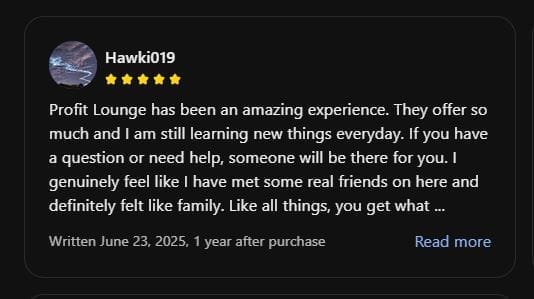 the profit lounge, reviews of the reselling community to earn passive income