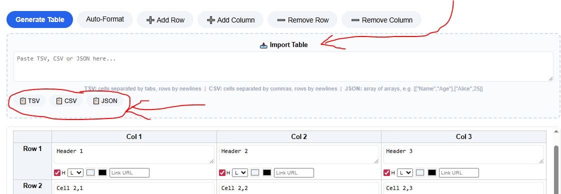a picture showing how to import data table using CSV on the systool box pro tool