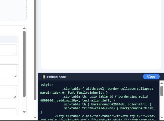 a picture showing the embed code on the systool box pro tool
