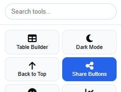 Systoolbox Pro dashboard with Share Buttons selected