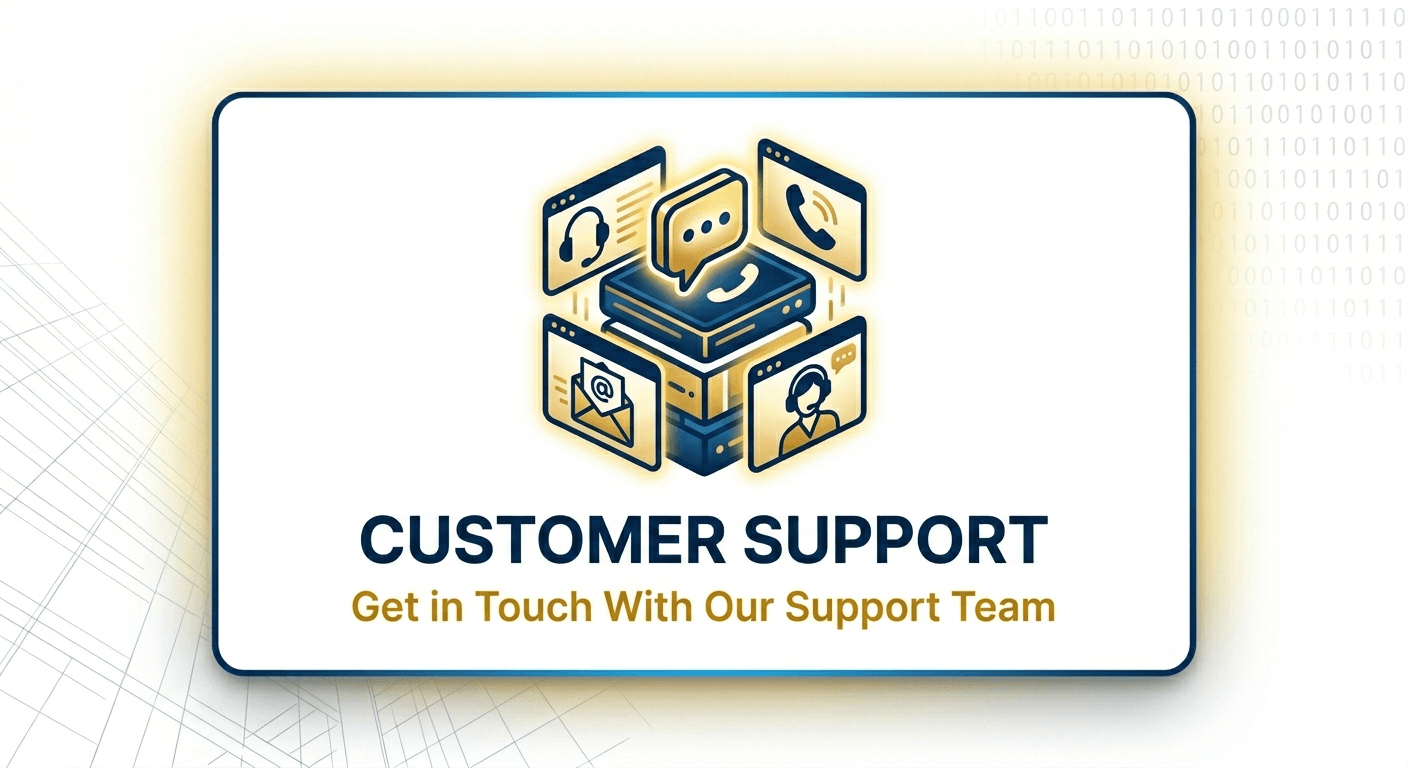 Customer Support, get in touch with our support team button