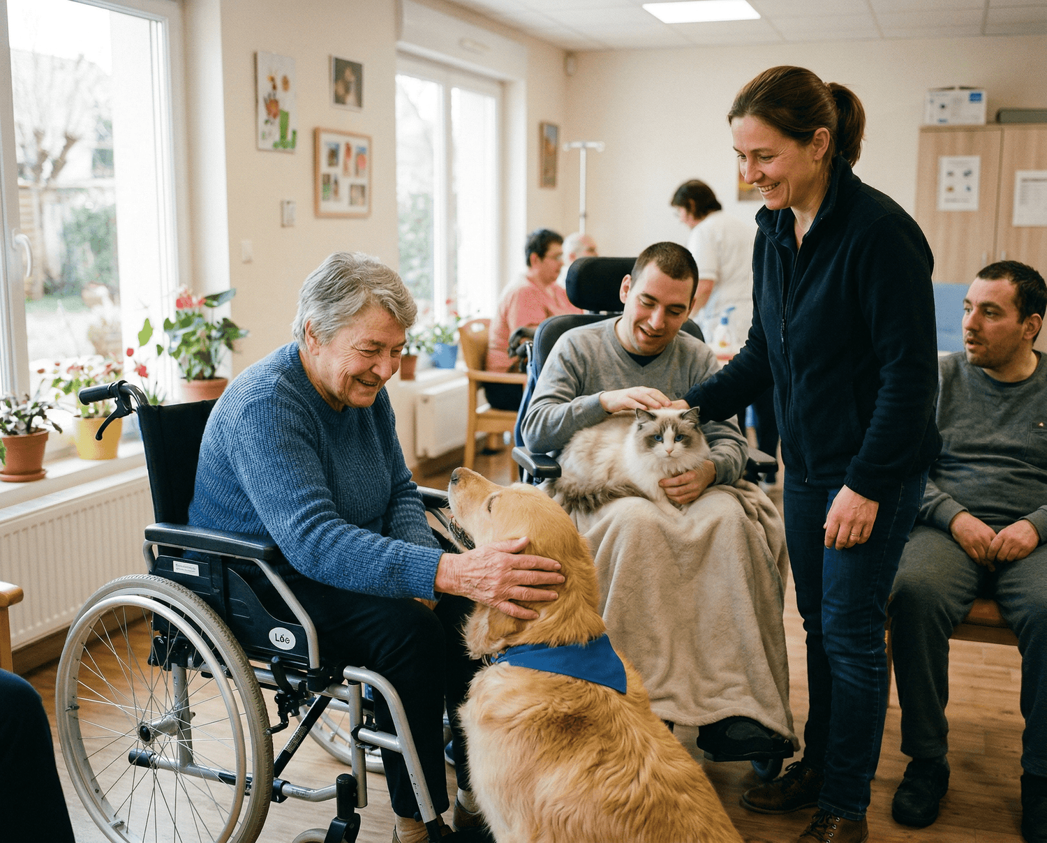 Vous êtes un établissement médico-social ou scolaire ? France Médiation Animale vous aide à intégrer la médiation animale avec des intervenants certifiés