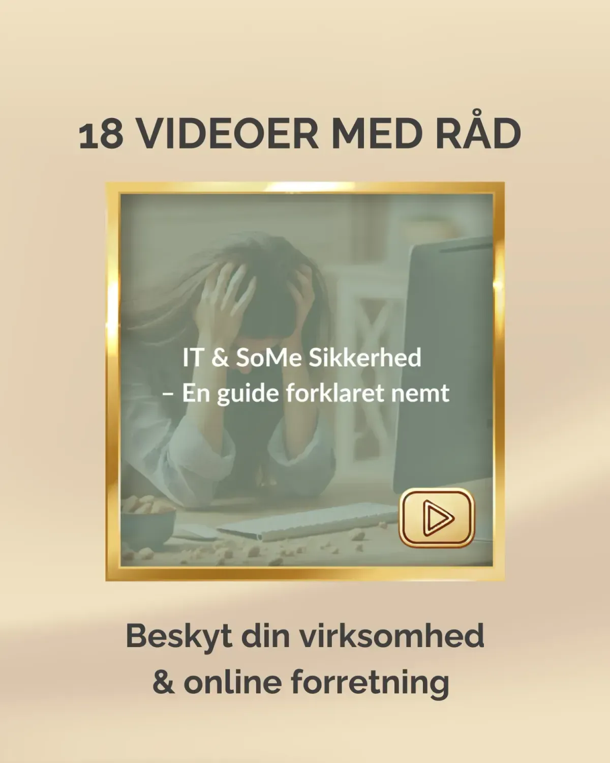 Grafik med et klippekort, der tilbyder 3 timer som sommer tilbud. Kortet er dekoreret med solsikker og et billede af to personer, der repræsenterer 'Din IT & SoMe Buddy og Virtuelle Assistent - VDGL