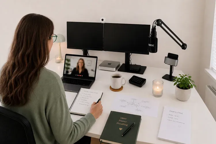 Online sparring for soloselvstændige med Sandra, Din IT & SoMe Buddy. Sparring om online forretning, AI, Systeme.io, Facebook, Instagram, synlighed, automatisering, hjemmesider og digitale løsninger. Hjælp til at komme godt i gang eller videre med din online virksomhed. *Ai