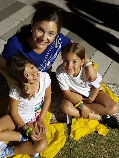 Coach Colette Chandler with her daughters.