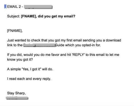 Sample email screenshot