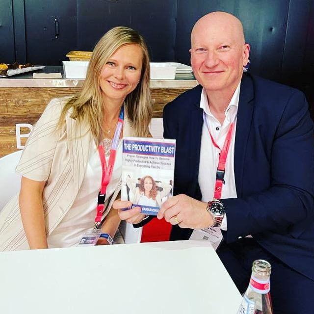 Elena Varnavska with Fabrice Testa at ICT Spring