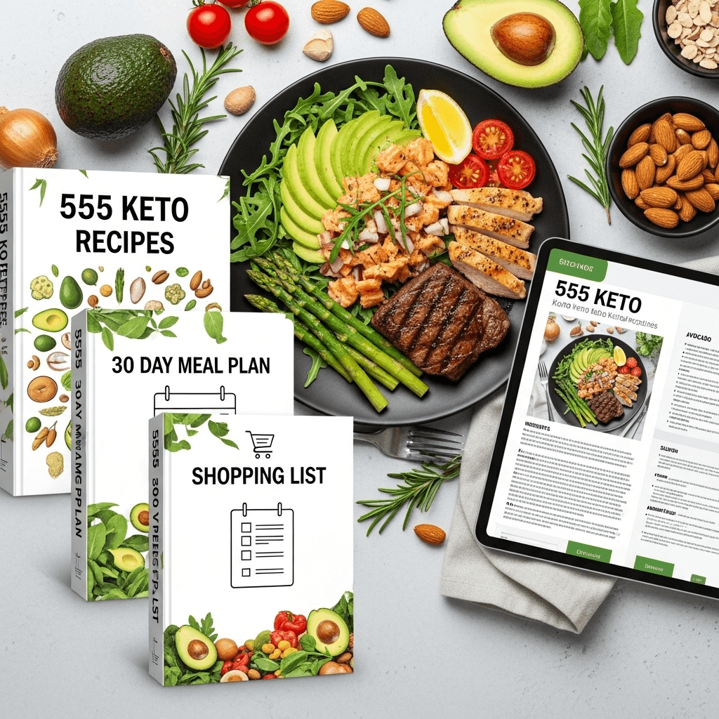 555 Keto Recipes Professional Guide Mockup