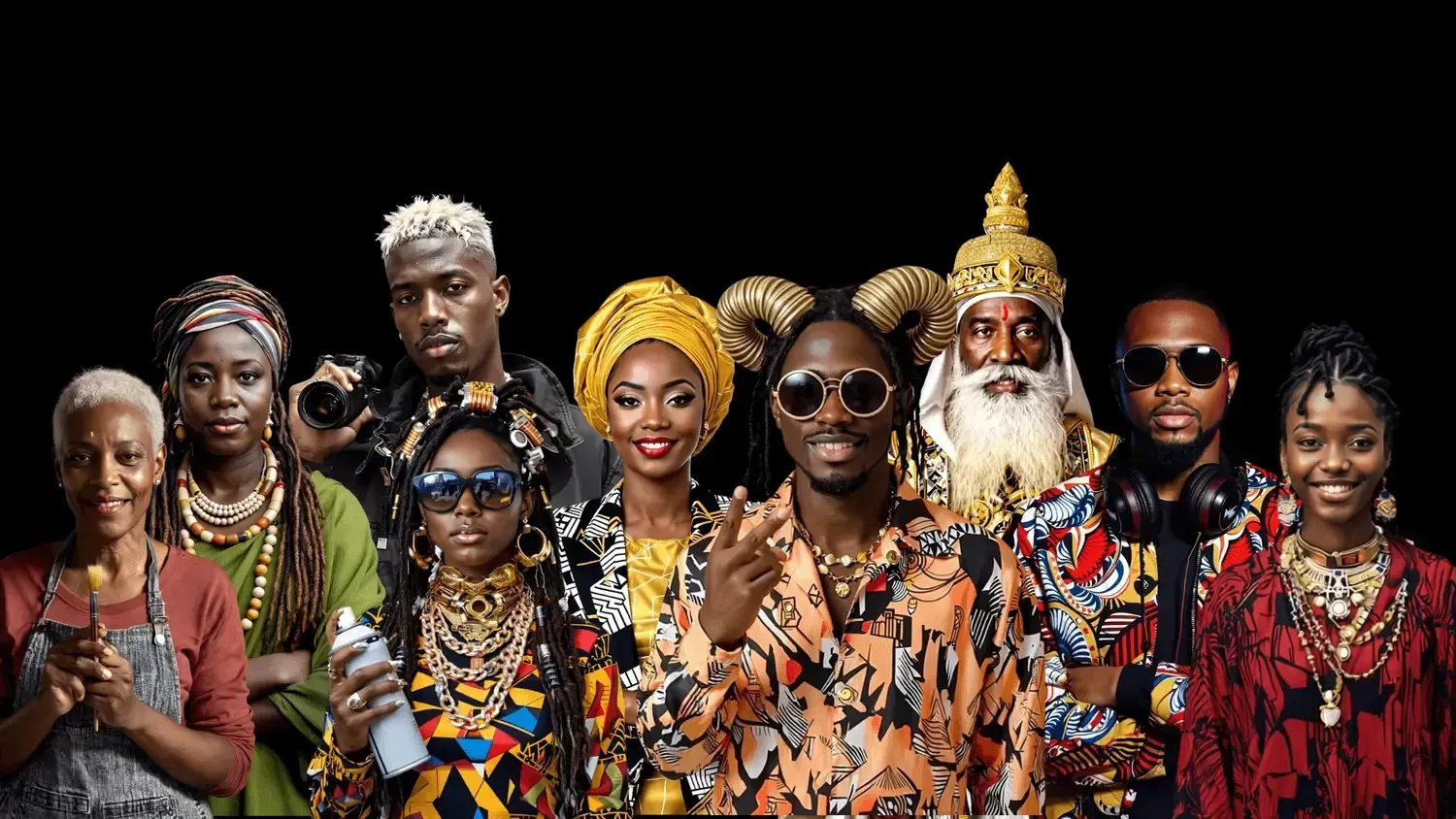 Diverse group of AI Teaching Artists representing global cultures and creative disciplines.