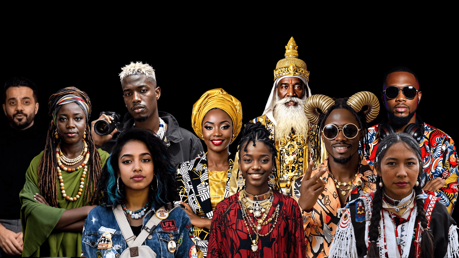 Diverse group of AI Teaching Artists representing global cultures and creative disciplines.