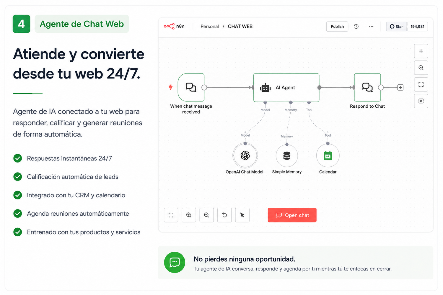 Agente de chat web