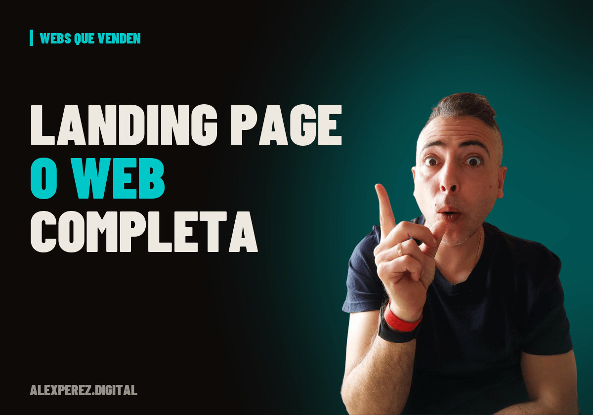 Portada del artículo sobre landing page o web completa